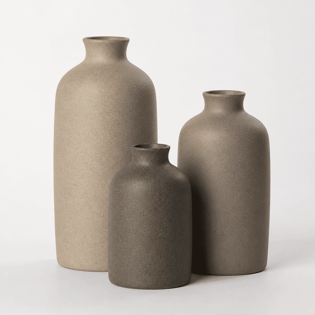Stoneware Vase Trio